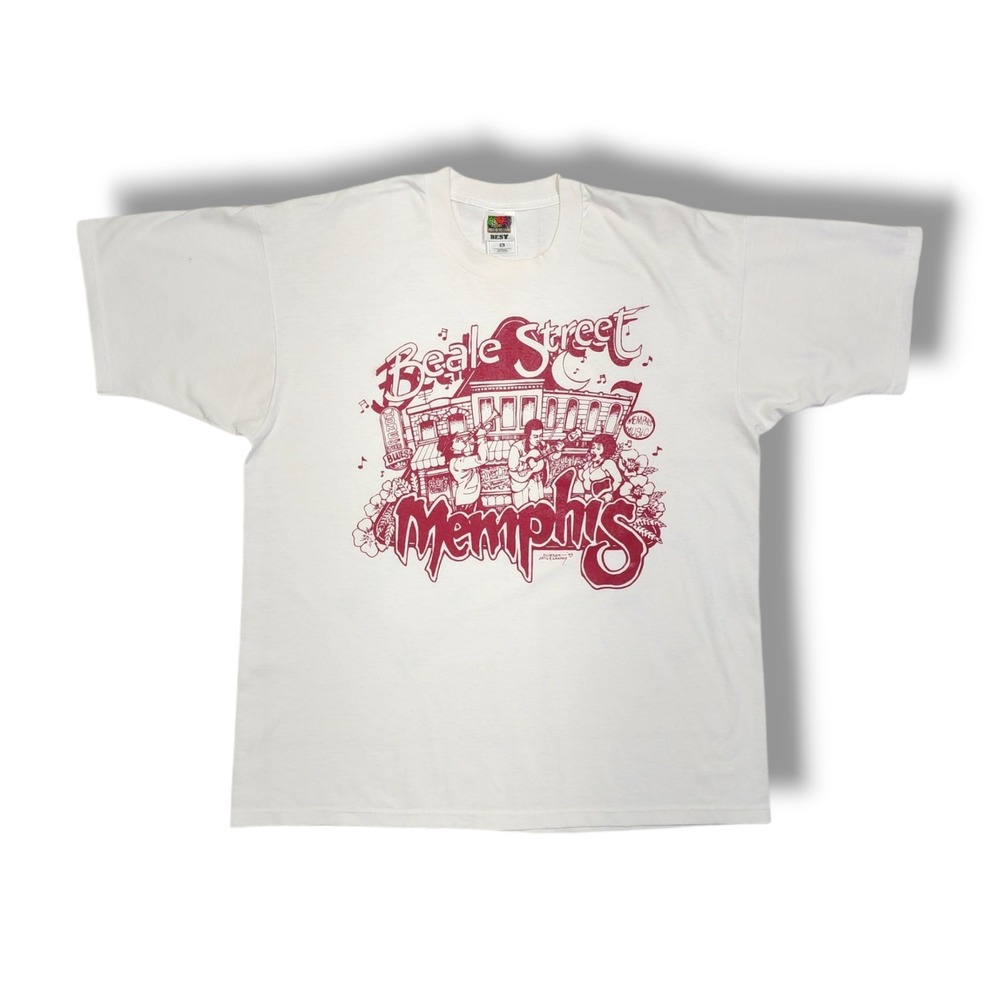 Fruit of the Loom White Tee with Red Graphic
